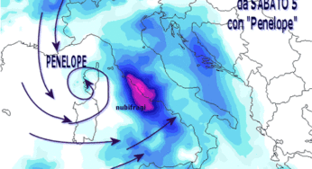Meteo, in arrivo Penelope
