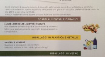 Gaeta-Differenziata, ecco il calendario del conferimento rifiuti
