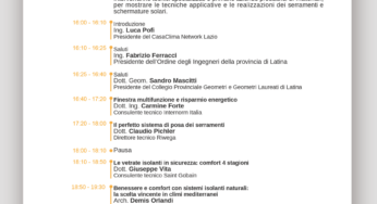 Formia-Edifici a basso consumo, convegno su “Serramenti e Schermature Solari”