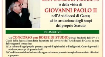 Venticinquesimo anniversario del “Transit” del sacerdote Don Cosimino Fronzuto e della visita a Gaeta di Giovanni Paolo II. Esito del concorso e tavola rotonda