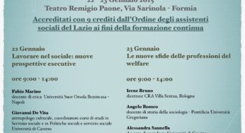 Formia, seminari gratuiti dal titolo “Le professioni del sociale nell’Italia che cambia”