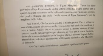 Itri, i bambini della Scuola dell’Infanzia Maria Regina Immacolata scrivono a Papa Francesco