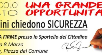 Sabaudia, l’8 marzo in piazza del Comune la raccolta firme dal titolo “Cittadini chiedono Sicurezza”