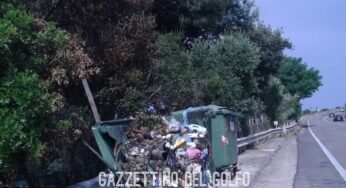 #Gaeta, in fiamme un cassonetto sulla Flacca