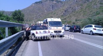 RETTIFICA – #Sperlonga, auto contro guard rail