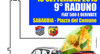 Auto d’epoca e memoria storica: domenica 13 settembre a Sabaudia il 9° Raduno del Fiat 500 Club Italia nel Centenario della Grande Guerra