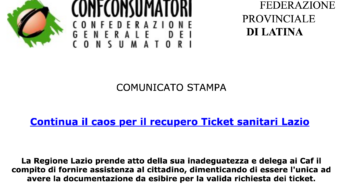 Continua il caos per il recupero dei Ticket sanitari #Lazio