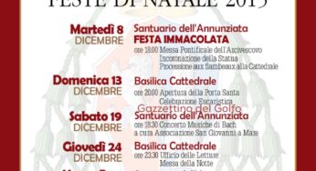 #Gaeta, *elenco completo* delle Celebrazioni presiedute dall’Arcivescovo