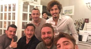 La #Roma a cena insieme da Chinappi per festeggiare il matrimonio di De Rossi