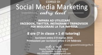 Un corso di Social Media Marketing a #Gaeta per migliorare la propria impresa 