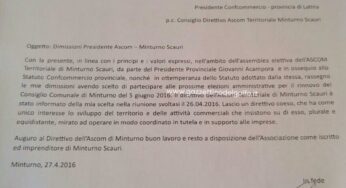 Ascom #Minturno-#Scauri: si dimette il Presidente Giuseppe Pensiero