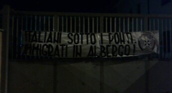 “Italiani sotto i ponti, Immigrati in albergo”.CasaPound e Sovranità contro l’arrivo degli immigrati in un hotel