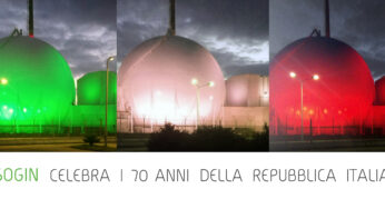 Il tricolore illumina la centrale nucleare del Garigliano. La Sogin celebra i 70anni della Repubblica