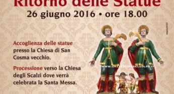 Gaeta: Ritornano dal restauro le statue dei Santi Medici Cosma e Damiano