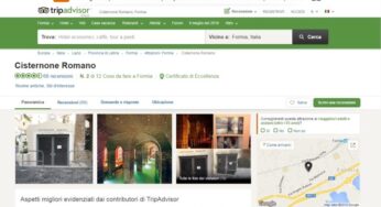 Formia – Il Cisternone romano premiato con il Certificato di Eccellenza “TripAdvisor 2016”