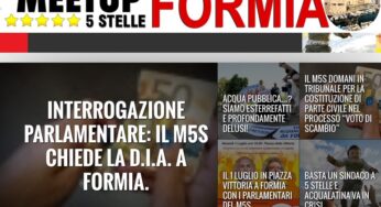Formia – interrogazione parlamentare, il M5S chiede la presenza della D.I.A.