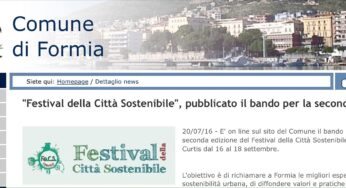 Formia – “Festival della Città Sostenibile”, pubblicato il bando per la seconda edizione