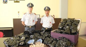 Monte San Biagio: Otto chili di droga in valigia. In manette un indiano