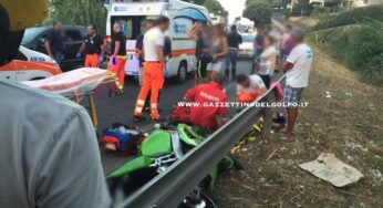 **Flash** scontro sulla via flacca a Gaeta. Gravissimo centauro. Eliambulanza sul posto