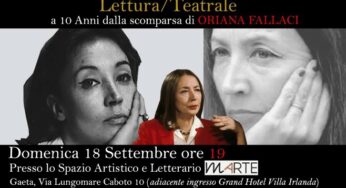 Gaeta: Una lettura teatrale itinerante per ricordare Oriana Fallaci a dieci anni dalla morte