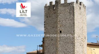 Formia: Torre di Castellone illuminata di rosa per la campagna della LILT