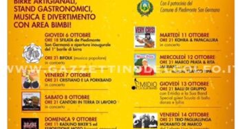 Piedimonte San Germano, non solo festa della birra ma tanta musica e buon cibo