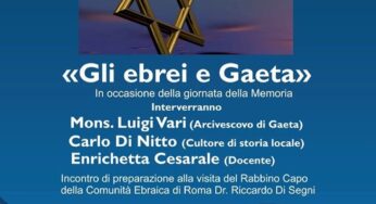 “Gaeta e gli ebrei”: Invontro in occasione della Giornata della Memoria