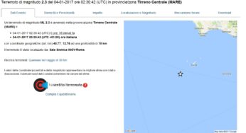 Ponza, lieve scossa di terremoto nella notte
