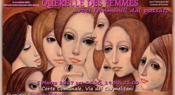Formia/“Querelle des femmes…Voci femminili dal passato”, il 5 marzo alla Corte comunale