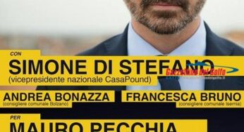 Comizio di chiusura della campagna elettorale del candidato Sindaco di CasaPound Mauro Pecchia con Simone DI Stefano