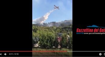 Gaeta, incendio località Longato. Canadair ed elicotteri in azione (#foto-#video)