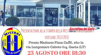 Calcio, mercoledì al Madness la presentazione alla stampa della Mistral Città di Gaeta