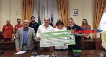 Gaeta: Alla Protezione Civile “Fenice” il salvadanaio solidale della Nave di Sera per l’acquisto di una turbina spalaneve  