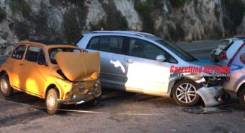 Incidente d’auto sulla Flacca, coinvolta una 500 d’epoca