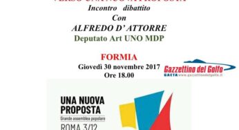A Formia l’incontro-dibattito con Alfredo D’Attorre, parlamentare di Art UNO MDP