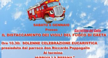Gaeta, i vigili del fuoco in festa per la Befana