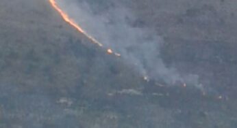 Sonnino, incendio in montagna. Intervenuti canadair