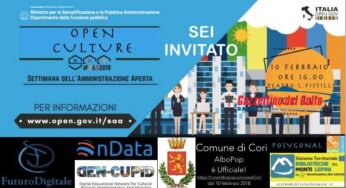 Cori: OPEN CULTURE – Settimana dell’Amministrazione Aperta
