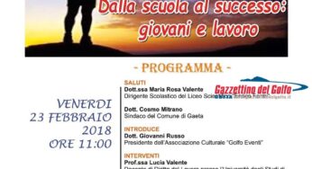Gaeta, convegno “Dalla scuola al successo: giovani e lavoro”