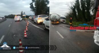 La “Pontina” chiusa in direzione Roma: Camion Cisterna di traverso