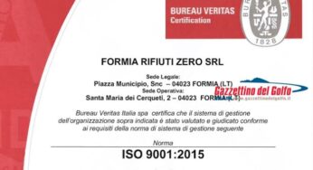 La Formia Rifiuti Zero ottiene la certificazione di qualità ISO 9001