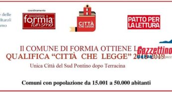 Il comune di Formia ottiene la qualifica di “Città che legge” 2018-2019