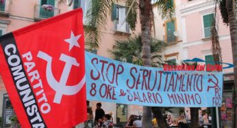 Gaeta: il Partito Comunista contro lo sfruttamento stagionale. Presidio in Corso Cavour