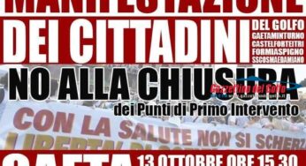 CasaPound aderisce alla manifestazione del 13 ottobre in difesa dei PPI di Gaeta e Minturno
