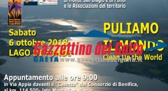 “Puliamo il Mondo”, il 6 ottobre al  Lago di Fondi