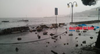 Maltempo a Gaeta, chiuso il lungomare per allagamenti #FOTO