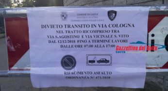 Gaeta, nuovo manto stradale in via Cologna