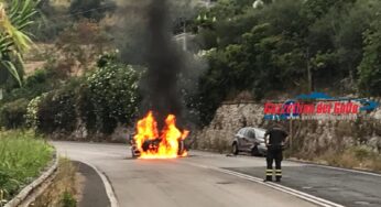 Incidente sulla Flacca, auto in fiamme #FOTO #VIDEO