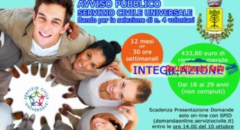 Spigno Saturnia, bando per la selezione di volontari per il servizio civile