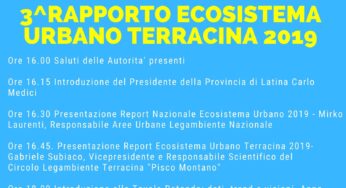 Legambiente Terracina presenta la terza edizione del Rapporto Annuale Ecosistema Urbano